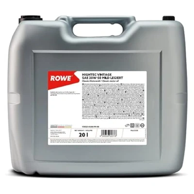 Abbildung von ROWE Hightec Vintage SAE 20W 50 mild legiert 20 Liter Oldtimer, Youngtimer Motoröl, mineralisch Made in Germany