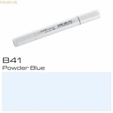 Abbildung von COPIC Sketch Marker Typ B 41, Powder Blue, professioneller Pinselmarker, mit einer Super Brush Spitze und Medium Broad
