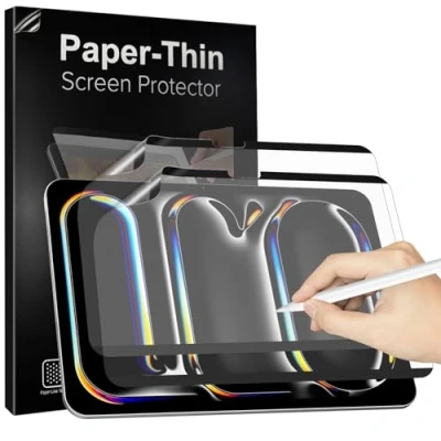 Abbildung von TiMOVO 2 Stück Magnetisch Papier Schutzfolie für iPad Pro 13 Zoll M4 2024, Abnehmbar Wiederverwendbar Matte Folie 13(A2925 A2926 A3007), Zeichnen Wie auf Papier, Blendschutz, Anti Kratzer