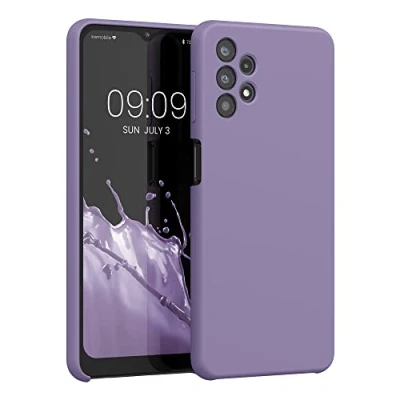 Abbildung von kwmobile Hülle kompatibel mit Samsung Galaxy A32 5G Silikon Handy Case Handyhülle weiche Oberfläche kabelloses Laden Veilchen Lila