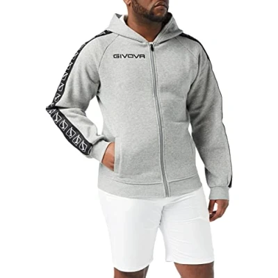 Abbildung von Givova Unisex Sweatshirt Full Zip Band, Hellgrau meliert, S, S