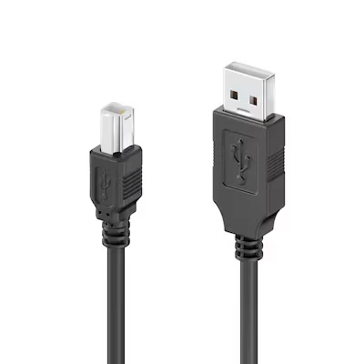 Abbildung von Sonero® USB 2.0 Kabel, Verbindungskabel, Druckerkabel, A Stecker auf B Stecker, 480 Mbit/s, 5.00m, schwarz
