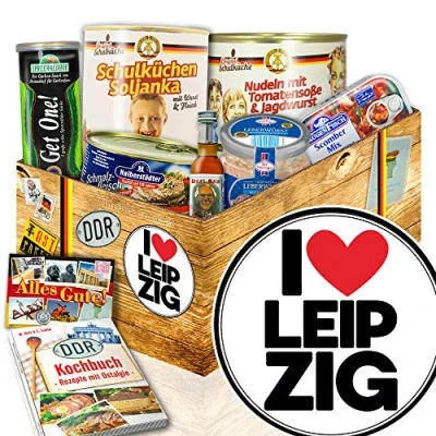 Abbildung von I love Leipzig Ostpaket Geschenk Geschenkidee Ostprodukte