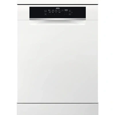 Abbildung von AEG FFB75707PW freistehender Geschirrspüler / Spülmaschine Serie 7000: mit Glasschutz B Besteckschublade estra leise 42dB 60 cm personalisierte Zeit Steuerung LED Display