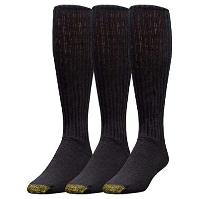 Abbildung von Gold Toe Herren Ultra Tec Performance Over the kuitsokken, meerdere paar Socken, Black (3 pairs), L EU