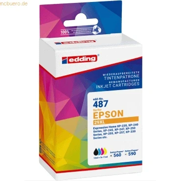 Abbildung von edding Druckerpatronen Multipack ersetzt Epson No. T29XL BK/C/M/Y