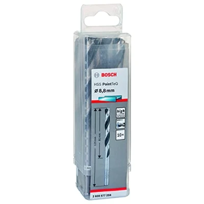 Abbildung von Bosch Professional 10 Stück HSS Spiralbohrer PointTeQ (für Metall, 8,8 x 81 125 mm, Zubehör Bohrschrauber)