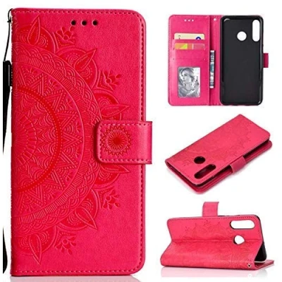 Abbildung von CoverKingz Klapphülle kompatibel mit Huawei P30 Lite Schutzhülle Kartenfach zum aufklappen Klapphandyhülle Case klappbar Motiv Mandala Pink