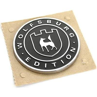 Abbildung von Original Wolfsburg Edition Plakette satinschwarz chromglanz, selbstklebend