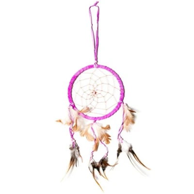 Abbildung von Großer 45cm x 16cm Dreamcatcher Traumfänger Pink Leder Gute Träume