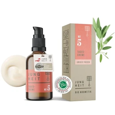 Abbildung von JUNGHEIT Tagescreme Unisex mit Hyaluron &amp; BIO Kräuter 30ml hochdosierte Gesichtscreme Naturkosmetik stärkt die Hautschutzbarriere glättet Haut Skincare vegane Gesichtspflege