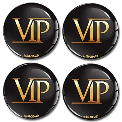 Abbildung von Biomar Labs® 4 x 60mm Aufkleber 3D Silikon VIP Für Radkappen Nabenkappen Radnabendeckel Rad Nabendeckel A 5060