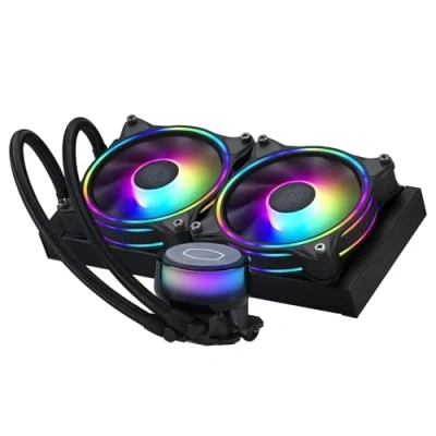 Abbildung von Cooler Master MasterLiquid ML240 Illusion CPU Flüssigkeitskühler AIO Wasserkühlungssystem, Pumpe der 3. Gen, Schwarz