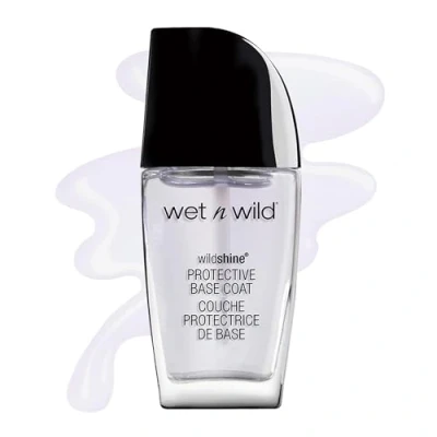Abbildung von wet n wild, Wild Shine Nail Color, Nagellack ohne Formaldehyd, Toluol und Phthalate, langanhaltende Formel die schnell trocknet, Protective Base Coat