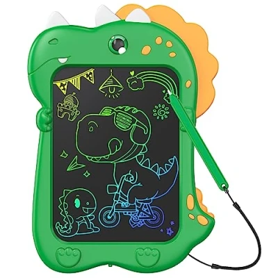 Abbildung von Kizmyee LCD Schreibtafel Spielzeug, 8,5 Zoll zaubertafel Zeichenbrett Maltafel, Dinosaurier Schreibtablett Weihnachten Kleine Geschenke für Kinder ab 3 4 5 6 12Jahre alt Junge Mädchen, grün