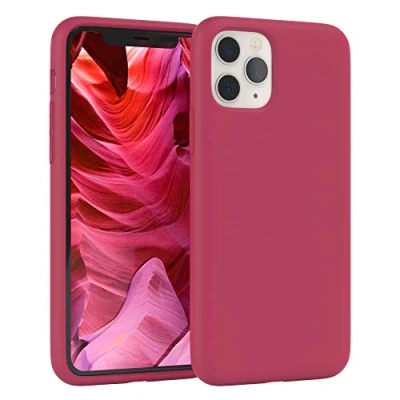 Abbildung von EAZY CASE Nano Silikon Handyhülle kompatibel mit iPhone 11 Pro, Slimcover Kameraschutz und Innenfutter, Silikonhülle, Schutzhülle, Bumper, Handy Case, Hülle, Softcase Ultra dünn, Beere
