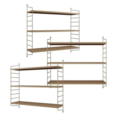 Abbildung von [en.casa] Modulares Wandregal Strängnäs 3er Set Metallregal Hellbraun Hängeregal mit 3 Regalböden Badregal Küchenwandregal Wandablage Wohnzimmer