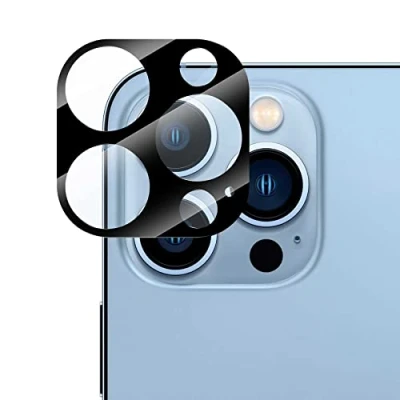 Abbildung von mtb more energy® Kamera Schutz Glas Black kompatibel mit iPhone 15 Pro, Pro Max Volle Abdeckung Schutzglas Glasfolie Rückseiten Cam Linse