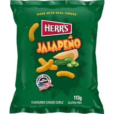 Abbildung von 12x Herr&#039;s Jalapeño Cheese Curls, Kartoffel chips snack Käse Geschmack 113 g + Italian Gourmet polpa 400g