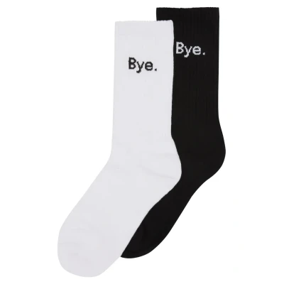 Abbildung von Mister Tee HI BYE Socks 2 PACK Socken, Damen, Größe: 43 46, Black/white