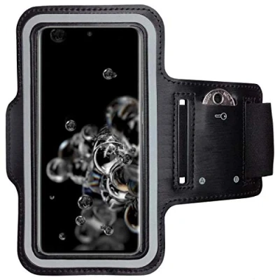 Abbildung von CoverKingz Sportarmband für Samsung Galaxy S20 Ultra Armtasche mit Schlüsselfach Oberarm Halterung Sport Laufarmband Handy Armband Schwarz
