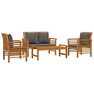 Abbildung von vidaXL Loungesofa 4 tlg. Garten Lounge Set mit Kissen Massivholz Akazie, 1 Teile