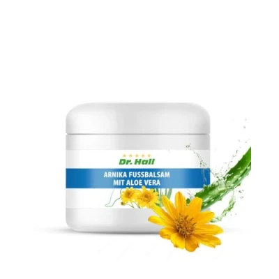 Abbildung von Arnika Fußbalsam mit Aloe Vera, pflanzlicher Feuchtigkeitsbalsam für trockene Füße &amp; Hornhaut, erfrischende antitranspirante Fußpflege Ackerminze Kampfer 150 ml
