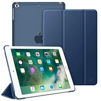Abbildung von Fintie Hülle für iPad 9.7 Zoll 2018/2017 Ultradünn Schutzhülle mit transparenter Rückseite Abdeckung Cover Auto Schlaf/Wach 9.7&quot; 6. Generation / 5. Generation, Marineblau