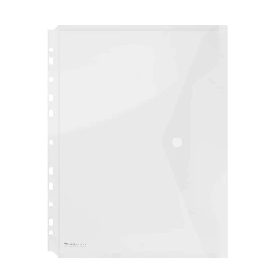 Abbildung von DONAU Kuvertmappe mit Klammer 8540001PL 00, Dokumententasche zum Abheften Dokumentenmappe/ Sammelmappe Eurolochung Transparent für Schule Büro Qualität PP öko/Kunststoff Plastik, A4,
