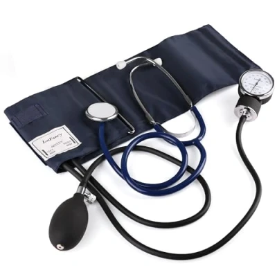 Abbildung von LotFancy Manuelles Blutdruckmessgerät, Aneroid Blutdruck Manschette und Stethoskop Set mit Reißverschluss Etui für Rettungsdienst, Arzt, Praxis