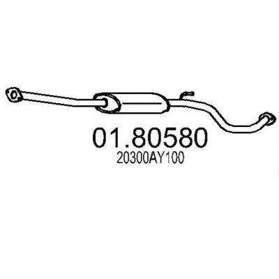 Abbildung von MTS 01.80580 Mittelschalldämpfer 1700 NISSAN: MICRA 2, 3
