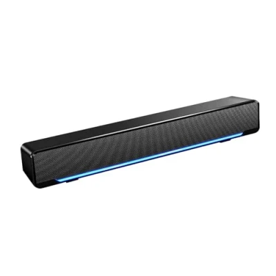Abbildung von USB Soundbar PC Lautsprecher, Wired Stereo Musik Player Bass Surround Soundbox 3,5 mm Eingang für Desktop/Laptop/TV/Smartphone/Tablet / MP3 MP4(Schwarz)