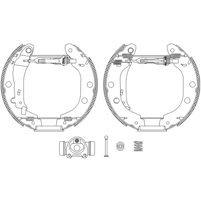 Abbildung von TEXTAR Shoe Kit Pro 84052701 Bremsensatz, Trommelbremse mit Radbremszylinder, Stellelement RENAULT: Kangoo I Rapid,