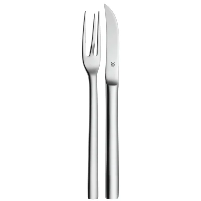 Abbildung von WMF Pellkartoffelgabel mit Schälmesser NUOVA, 2 teilig, Länge 16 cm, Cromargan Edelstahl 18/10, Spülmaschinengeeignet