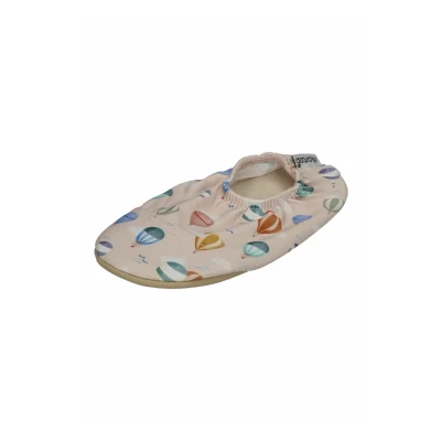 Abbildung von Slipstop Kinder Hausschuhe Badeschuhe TWINKLE Heißluftballons beige, Größe:27/29 EU
