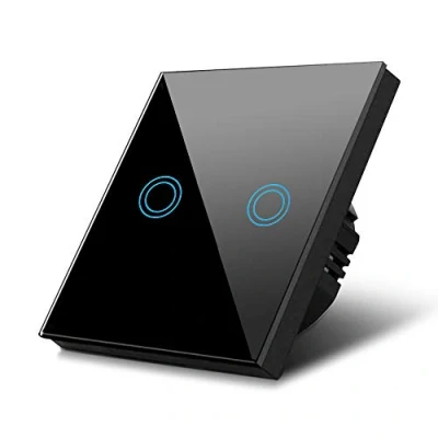 Abbildung von Maclean Brackets MCE704 Touch Lichtschalter, doppelt, Glas,... Smart Home Steuerelement