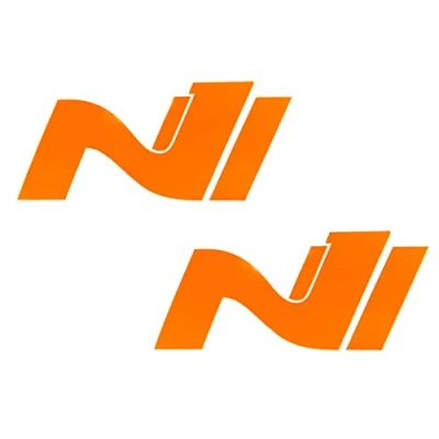 Abbildung von 2er Set Folie Schutzfolie für Dekor Logo Vorne und Hinten Emblem Aufkleber Front Heck Selbstklebend Passgenau Auto K054 (Neon Orange)