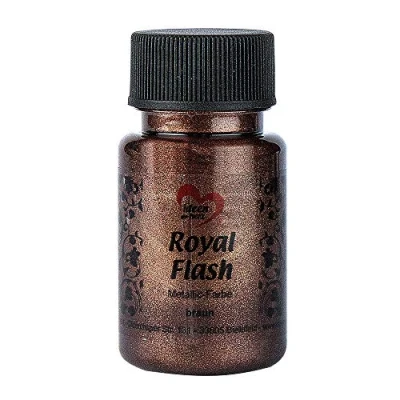 Abbildung von Ideen mit Herz Royal Flash, Acryl Farbe, metallic, feinsten Glitzerpartikeln, 50 ml (braun)