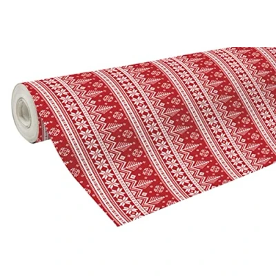 Abbildung von Clairefontaine 201341C Geschenkpapier Alliance (große Breite, 50 x 0,70m, 60g/qm, ideal für Ihre Geschenke) 1 Rolle weihnachtsbäume rot