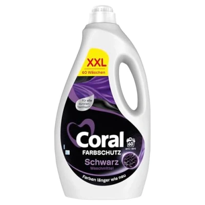 Abbildung von Coral Farbschutz Schwarz Waschmittel Flüssigwaschmittel für Farben länger wie neu XXL 60 WL