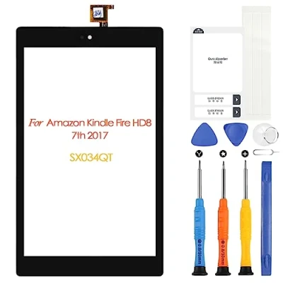 Abbildung von Touchscreen für Amazon Kindle Fire HD8 7. 2017 Bildschirm Ersatz HD 8 SX034QT Touch Digitizer Sensor Glas Kits (Black Touch)