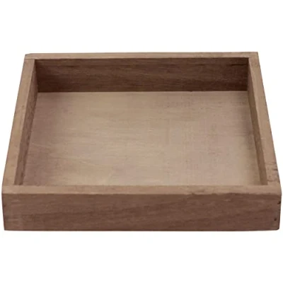 Abbildung von matches21 HOME &amp; HOBBY Dekotablett Tablett quadratisch braun 20x20x3 cm (1 St)
