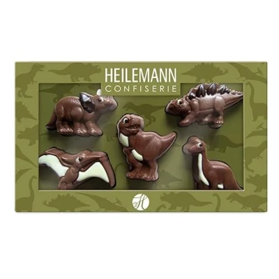 Abbildung von Heilemann Schokoladen Figuren Themenpackung, Geschenkpackung Edelvollmilch, 100 g (Dinosaurier)