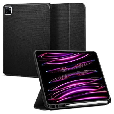 Abbildung von Spigen Urban Fit Hülle Kompatibel mit iPad Pro 12.9 Zoll Generation 6 2022 5 2021 Apple Pencil (2. Gen) Halter Schwarz