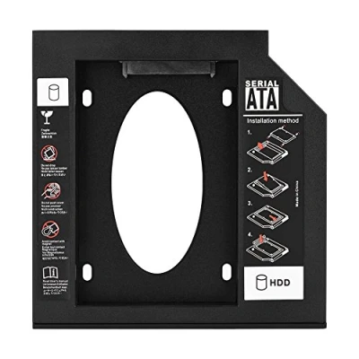 Abbildung von ciciglow Universal 9,5 Mm/12,7 Mm Aluminium 2,5 Zoll SATA auf 2. SSD HDD Festplatten Caddy Adapter Tray Gehäuse für Laptop DVD ROM Optischer Schacht (9,5/12,7 Mm)(12.7mm)