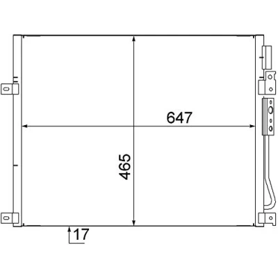 Abbildung von MAHLE ORIGINAL AC 564 000S Klimakondensator ohne Trockner 627, 647 JEEP: GRAND CHEROKEE 3, Commander