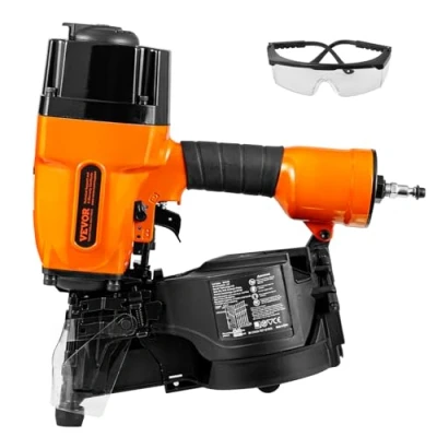 Abbildung von VEVOR Coil Rahmennagler MCN90, 1 3/4&quot; bis 3 1/2&quot; 15 Grad pneumatischer mit werkzeugloser Tiefeneinstellung, 90 120PSI Luft Nagler für Rahmen, Wandböden und Wandmontage