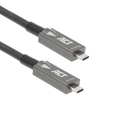 Abbildung von ACT USB C Active Optical Cable (AOC) 5m, Video Kabel 3.2 Gen2, 10Gbps Hochgeschwindigkeit, Glasfaser Aktiv Optisches Kabel, für Videokonferenz AK4305