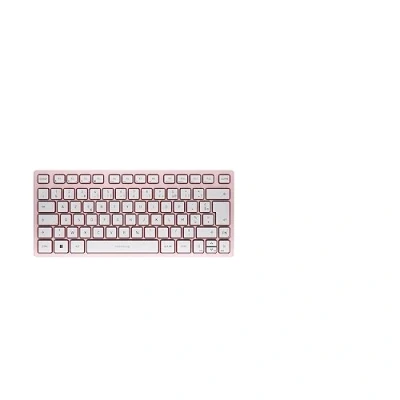 Abbildung von Cherry KW 7100 MINI BT, Kompakte Multi Device Tastatur mit 3 Bluetooth Kanälen, Französisches Layout (AZERTY), Flaches Design, inkl. Transporttasche, Blossom