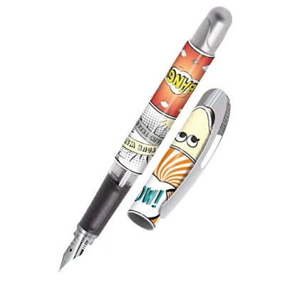 Abbildung von Online Füller College Wow, Tinten für Rechtshänder, ergonomisches Griffstück, hochwertige Iridium Feder medium, Standard Tintenpatronen, inkl. Kombipatrone blau, Allergiker geeignet